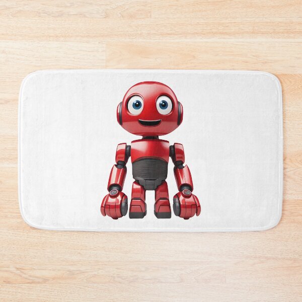 Item preview, Happy Red Robot - Funny Smiling Robot Design - Art and Fashion designed and sold by Mementium.
