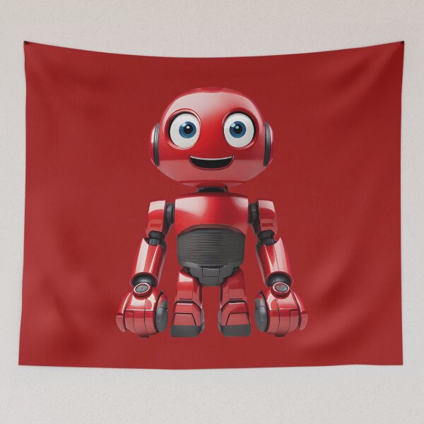 Item preview, Happy Red Robot - Funny Smiling Robot Design - Art and Fashion designed and sold by Mementium.