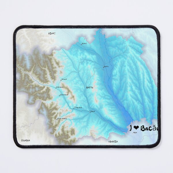 Item preview, Bacău County Map, România designed and sold by maptheclouds.