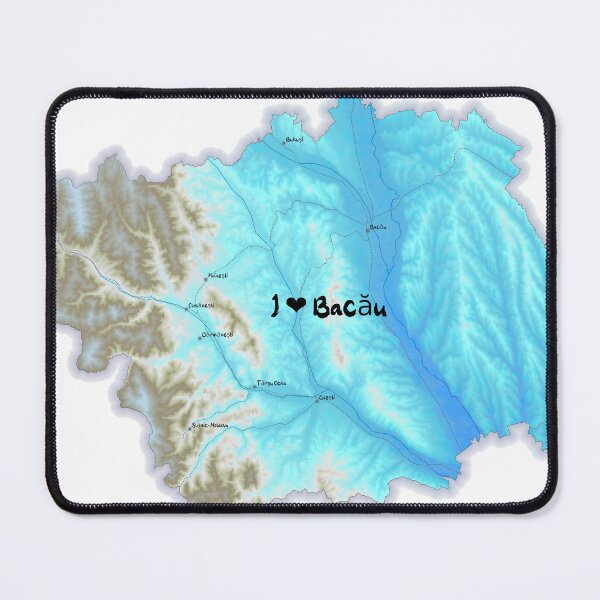 Item preview, Bacău County Map, România 2 designed and sold by maptheclouds.
