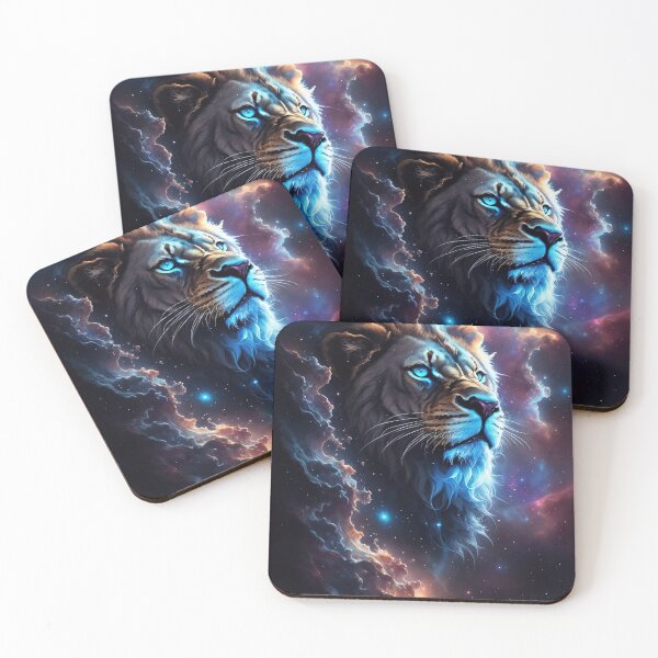 Item preview, Celestial Majesty: Digital Artwork of a Lion in a Space Nebula designed and sold by Biskit222.