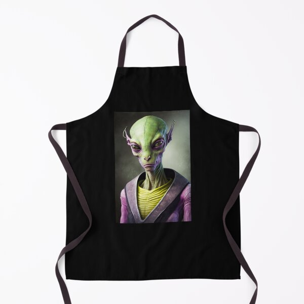 Item preview, Modern Chartreuse Alien, Chartreuse Eyes in a High Collar Pink Robe and Chartreuse Shirt designed and sold by LovelaceVisuals.