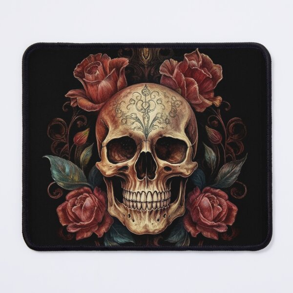 Item preview, Eternal Beauty: Skull and Rose Illustration in Rococo Realms designed and sold by UnplainShirt.