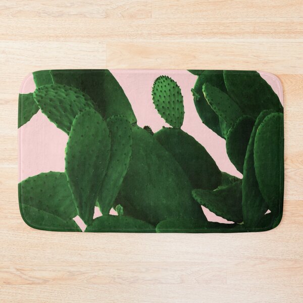 Item preview, Green cactus prickly pear on pink background designed and sold by by-jwp.