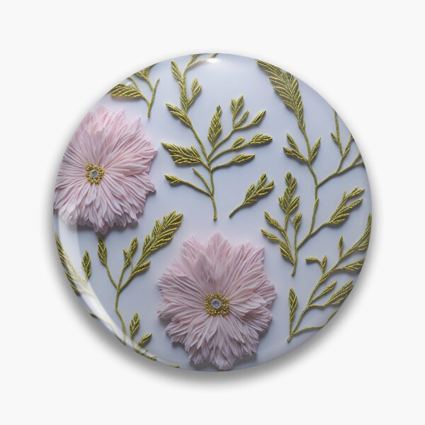 Item preview, minimalistic embroidery pink pastel flower designed and sold by FuzzieIntuition.