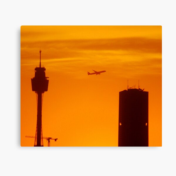 Flying in an Orange Sky Canvas Print