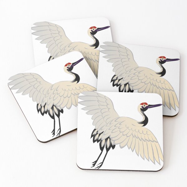 Item preview, black headed white crane flaps wings weakly designed and sold by UllrichEff45.