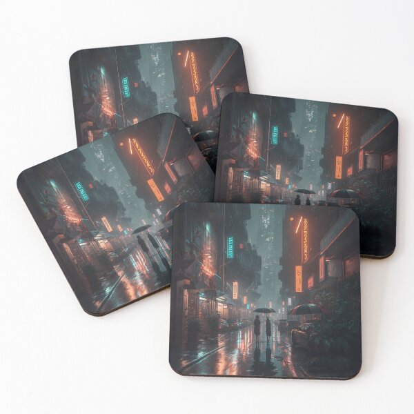 Item preview, Rainy Street Cyberpunk Elements designed and sold by cyberartmaker.