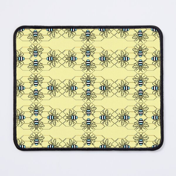 Item preview, Manchester Bees, on yellow honeycomb designed and sold by PicsByTony.