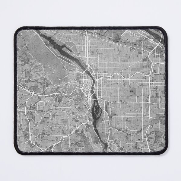 Item preview, Map of Portland (OR, USA) in gray vintage style designed and sold by blursbyai.