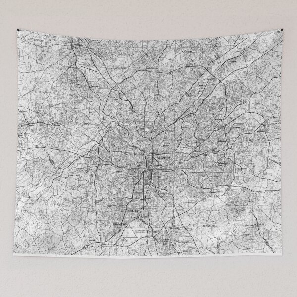 Item preview, Atlanta Georgia Map (1981) BW designed and sold by BravuraMedia.