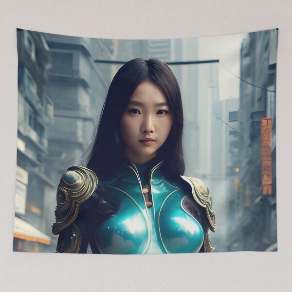 Item preview, Lovely Asian Cyberpunk Portrait - Cool Art designed and sold by joejiing.
