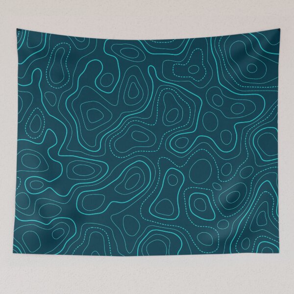 Item preview, Teal Topographic Pattern. designed and sold by Aetherier.
