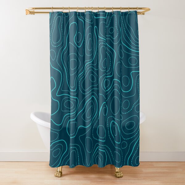 New Bern, NC (2019) Topo order Map Shower Curtain / Made to Order