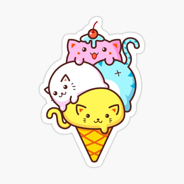 Cute Kittens Ice Cream Just for You Kawaii Thermoses, Stainless