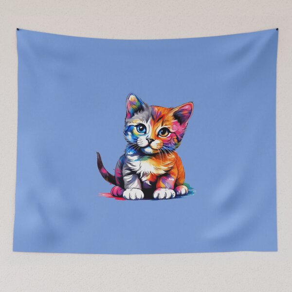Item preview, Cute Abstract Cat Puppy - Cute Cat Paint - Pet Lover print - Gift Idea - Abstract painting - ErSa Solutions designed and sold by ErSaSolutions.