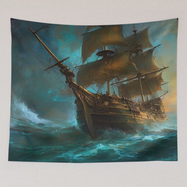 Item preview, An Ancient Galleon in a stormy sea designed and sold by AM FineArtPrints.