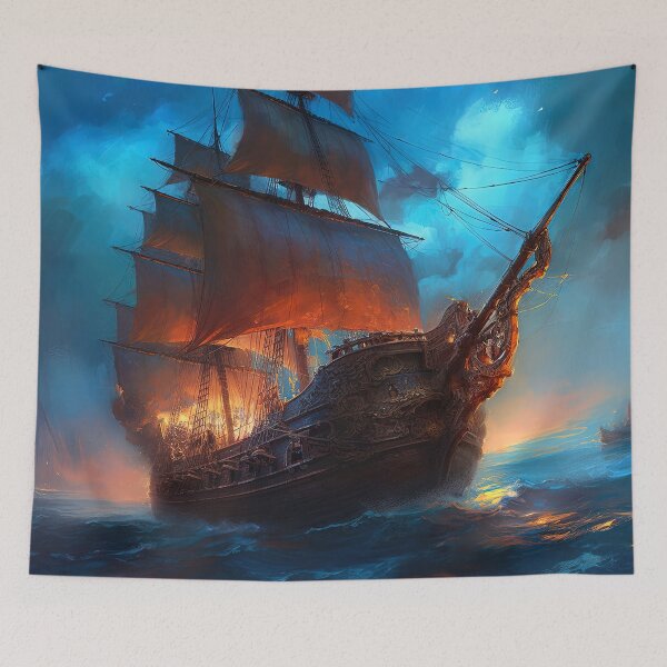 Item preview, An Ancient Galleon in a stormy sea designed and sold by AM FineArtPrints.