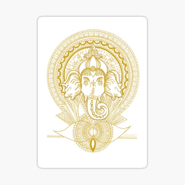 Ganesh Reborn Mandala - By SimmyGhatt Sticker