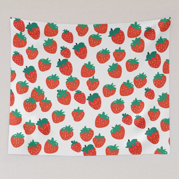 Item preview, Cute Strawberry Pattern - Midcentury Flat Illustration Style designed and sold by SorryFrog.
