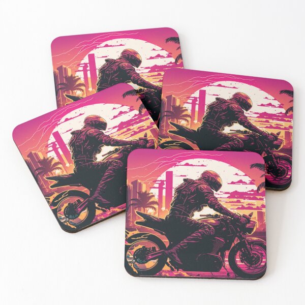 Item preview, Synthwave Retrowave Vaporwave Chillwave Outrun Biker designed and sold by Nightarcade.