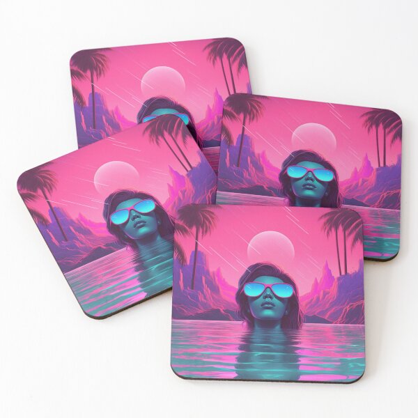 Item preview, Vaporwave Chillwave Neon Woman Chilling designed and sold by Nightarcade.