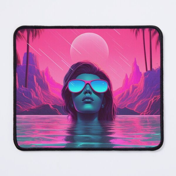 Item preview, Vaporwave Chillwave Neon Woman Chilling designed and sold by Nightarcade.
