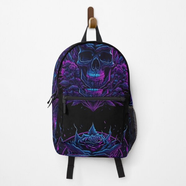 Item preview, Rose skull neon vaporwave skull designed and sold by Ascooepics.