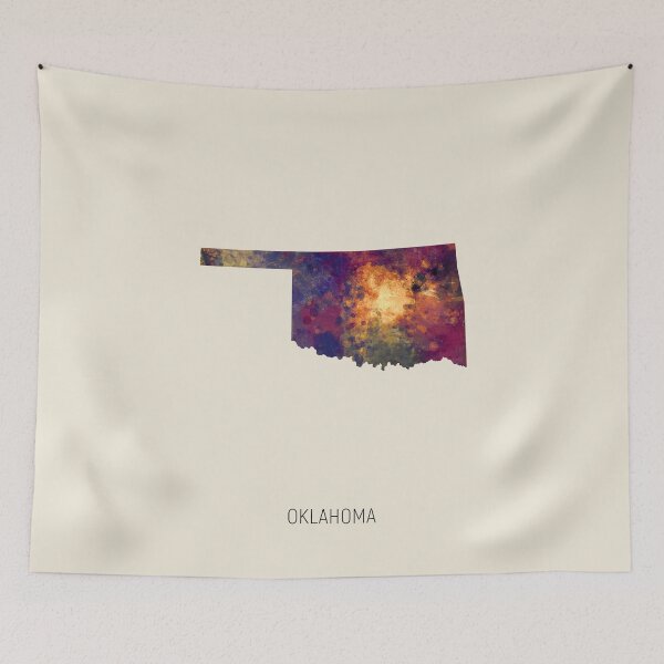 Item preview, Oklahoma Watercolor Map designed and sold by ArtPrints.