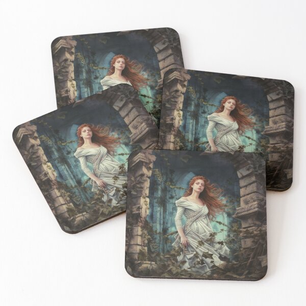 Item preview, Pre-Raphaelite woman standing in a folly designed and sold by Paul Fleet.