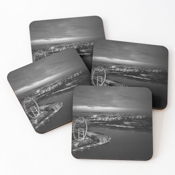 Item preview, Singapore Flyer Aerial Night View in Black and White designed and sold by SarahSison.