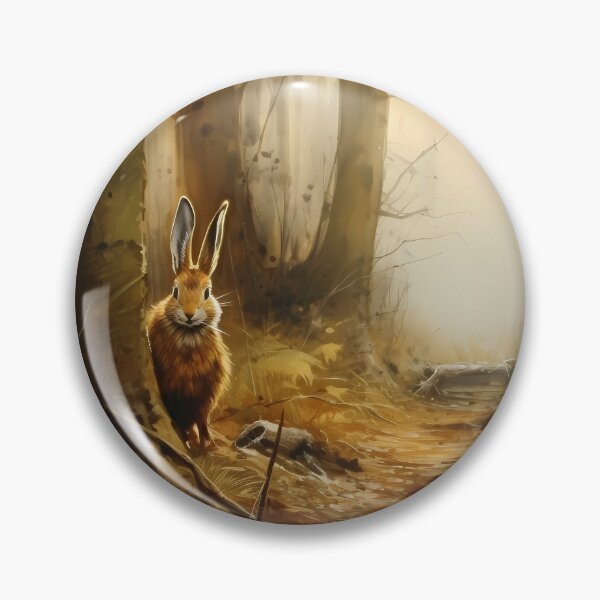 Item preview, Wild Hare Hiding in the Forest Watercolor Painting Art designed and sold by redstar19.