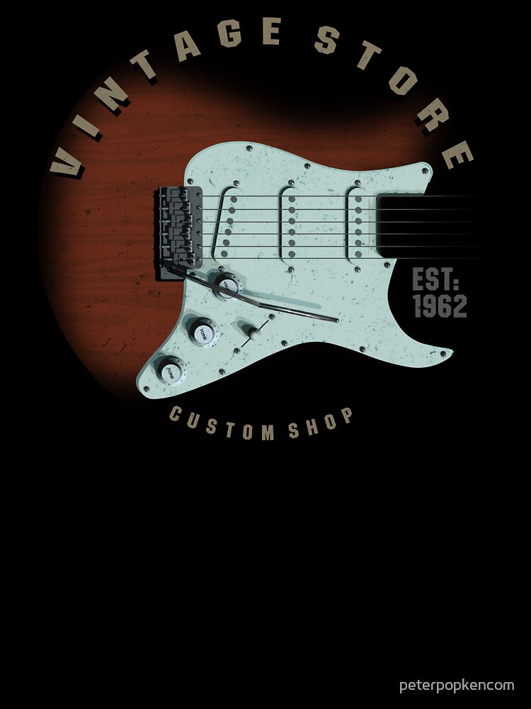 Thumbnail 7 of 7, Oversized T-Shirt, Vintage Guitars designed and sold by peterpopkencom.
