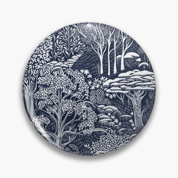 Item preview, Whispering woods - white on navy designed and sold by LucyFaulke.