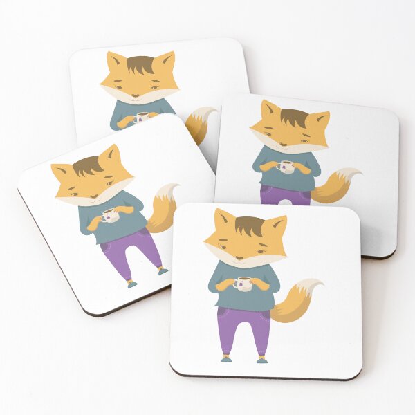 Item preview, Fox with cup of tea designed and sold by CutieBlue.
