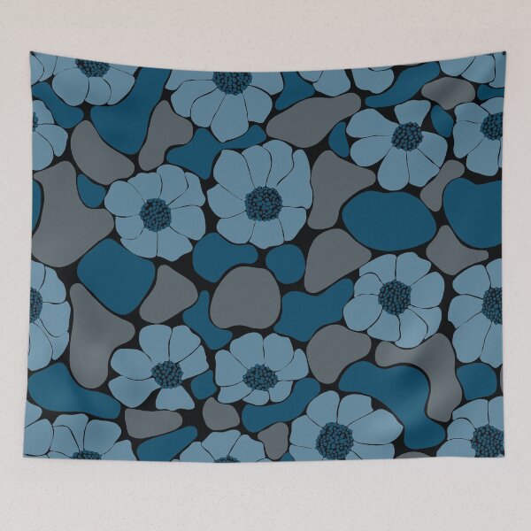 Item preview, Tithonia flowers blue version designed and sold by GENEST-V.