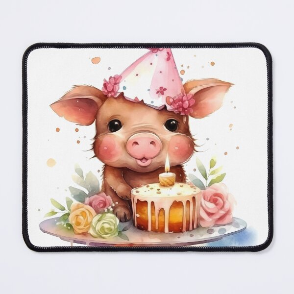 Item preview, Pig Animal Clipart, Animal Birthday, Festive Fauna Art, Party Beast, Balloon Dog, Gift Cat, Cake Bird, Confetti Watercolor designed and sold by CoolorPainting.