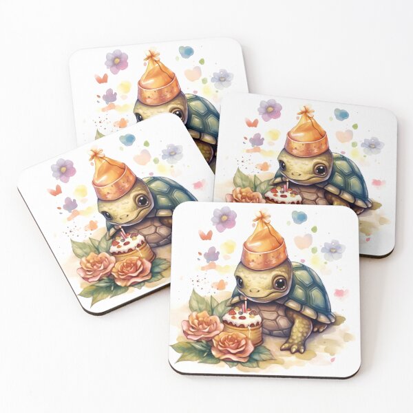 Item preview, Turtle Animal Clipart, Animal Birthday, Festive Fauna Art, Party Beast, Balloon Dog, Gift Cat, Cake Bird, Confetti Watercolor designed and sold by CoolorPainting.