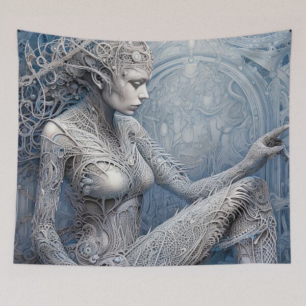 Item preview, the white queen-bold styles-dreamy mood-madness-abstract-detailed-epic-painterly designed and sold by Hermossa-Art.
