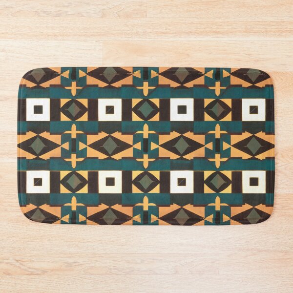 Item preview, Retro Tile Pattern, Dark Brown, Dark Green, White, Yellow and Orange designed and sold by RetroTile.