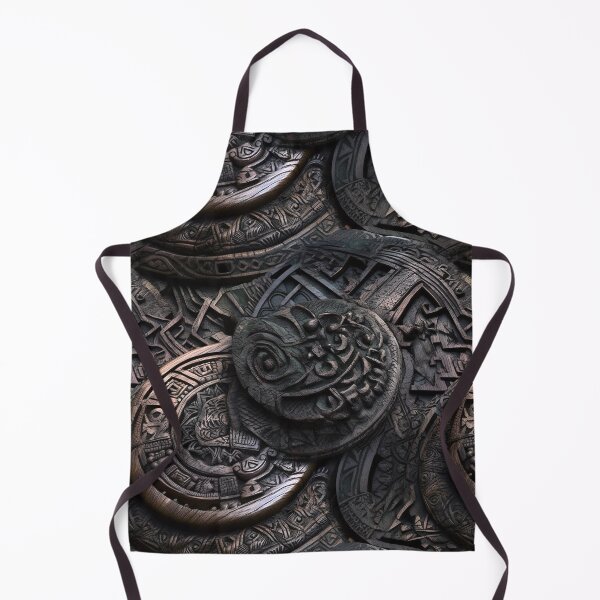 Item preview, "Ancient Mayan Enigma" - Intricate Bronze and Wood Carving of Mayan-Inspired Designs designed and sold by stateofhuman.