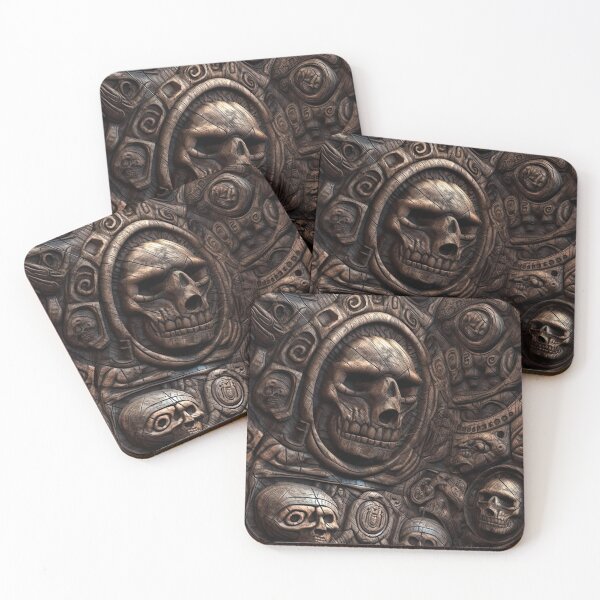 Item preview, "Alien Enigma" - Strikingly Detailed Wood Carvings of Alien Skulls and Ancient Symbols designed and sold by stateofhuman.
