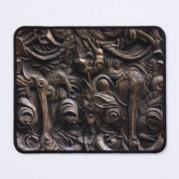 Item preview, "Dark Bestiary" - Intricate Wood Carving of Dark Fantasy Creatures in Vivid Detail designed and sold by stateofhuman.