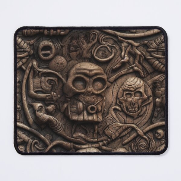 Item preview, Mystical Skulls and Mechanisms: Ancient Alien Wooden Carvings in High Resolution designed and sold by stateofhuman.
