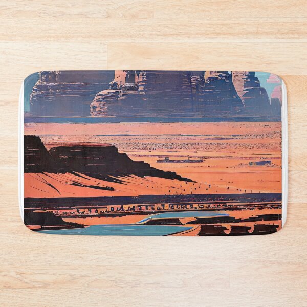 Item preview, Discover the Majestic Beauty of Wadi Rum, Jordan: Stunning Travel Illustration for Redbubble Print-On-Demand Site - Mountains, Desert, Adventure, Camel Safari, Bedouin Culture designed and sold by S Y N T H R E A L M.