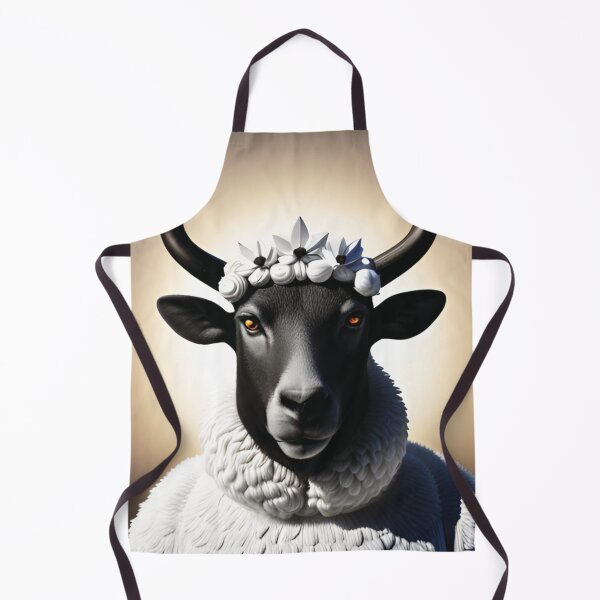Item preview, Female Black Sheep wearing a floral crown designed and sold by SuzyTurner.