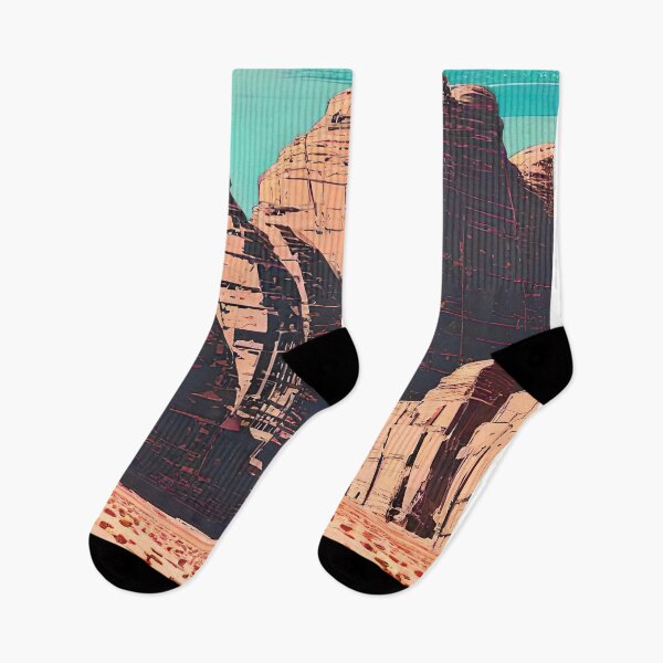 Item preview, Discover the Majestic Beauty of Wadi Rum, Jordan: Stunning Travel Illustration for Redbubble Print-On-Demand Site - Mountains, Desert, Adventure, Camel Safari, Bedouin Culture designed and sold by S Y N T H R E A L M.