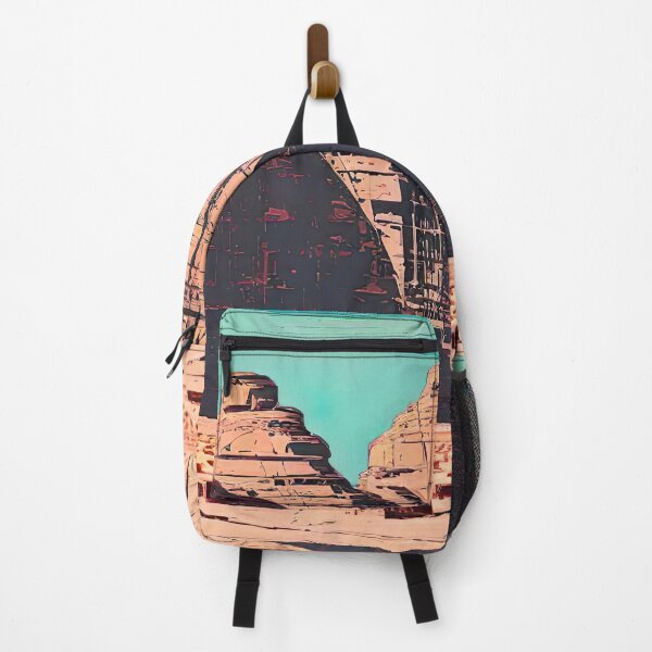 Item preview, Discover the Majestic Beauty of Wadi Rum, Jordan: Stunning Travel Illustration for Redbubble Print-On-Demand Site - Mountains, Desert, Adventure, Camel Safari, Bedouin Culture designed and sold by S Y N T H R E A L M.