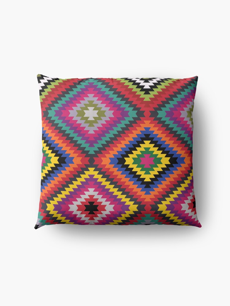 Alternate view of Modern Kilim - Bright Geometric pattern by Cecca Designs Floor Pillow