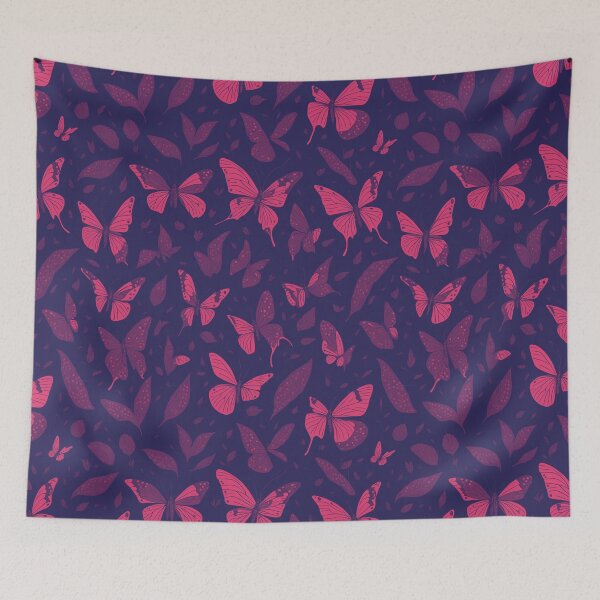 Artikelvorschau, Blauer und rosa Schmetterling entworfen und verkauft von SeamlesslyP.